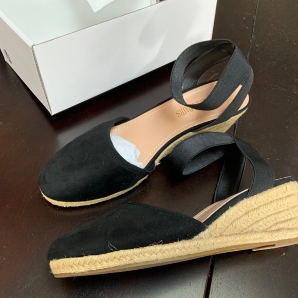 Dream Pairs Women’s Amanda-1 Sz 9 Black Closed Toe Wedge Sandals - Picture 5 of 7